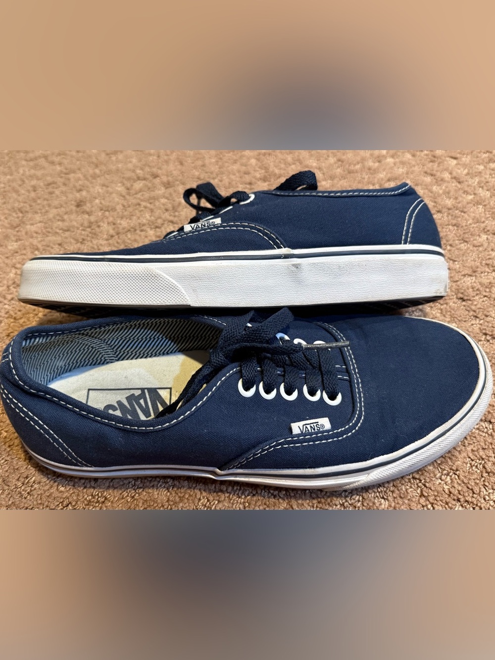 Vans Men Navy Canvas Low-Top Sneakers